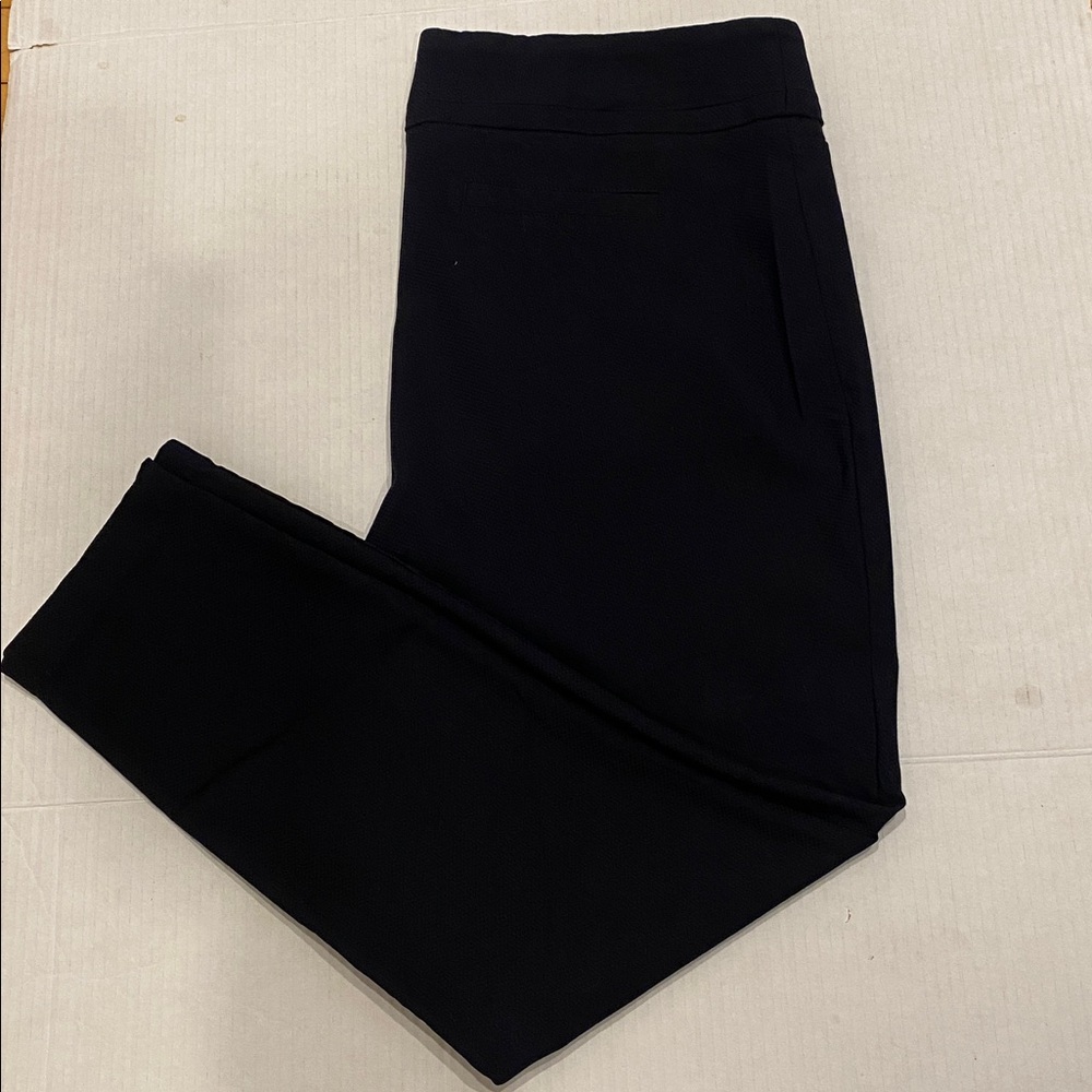 Dalia Black textured Pull-on stretchy Pants Size 16 - Picture 10 of 11
